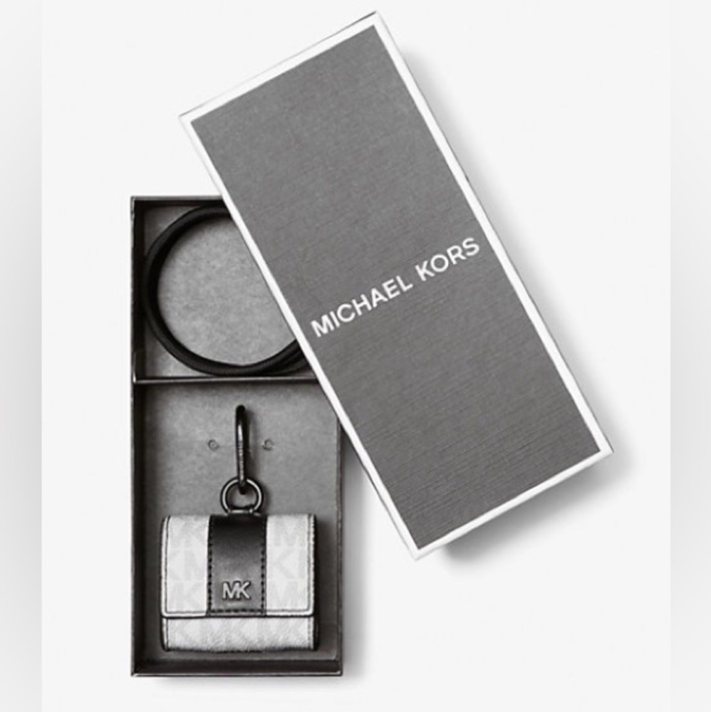 MICHAEL KORS Hudson Logo Lanyard Case for Apple AirPods Pro - Bright White